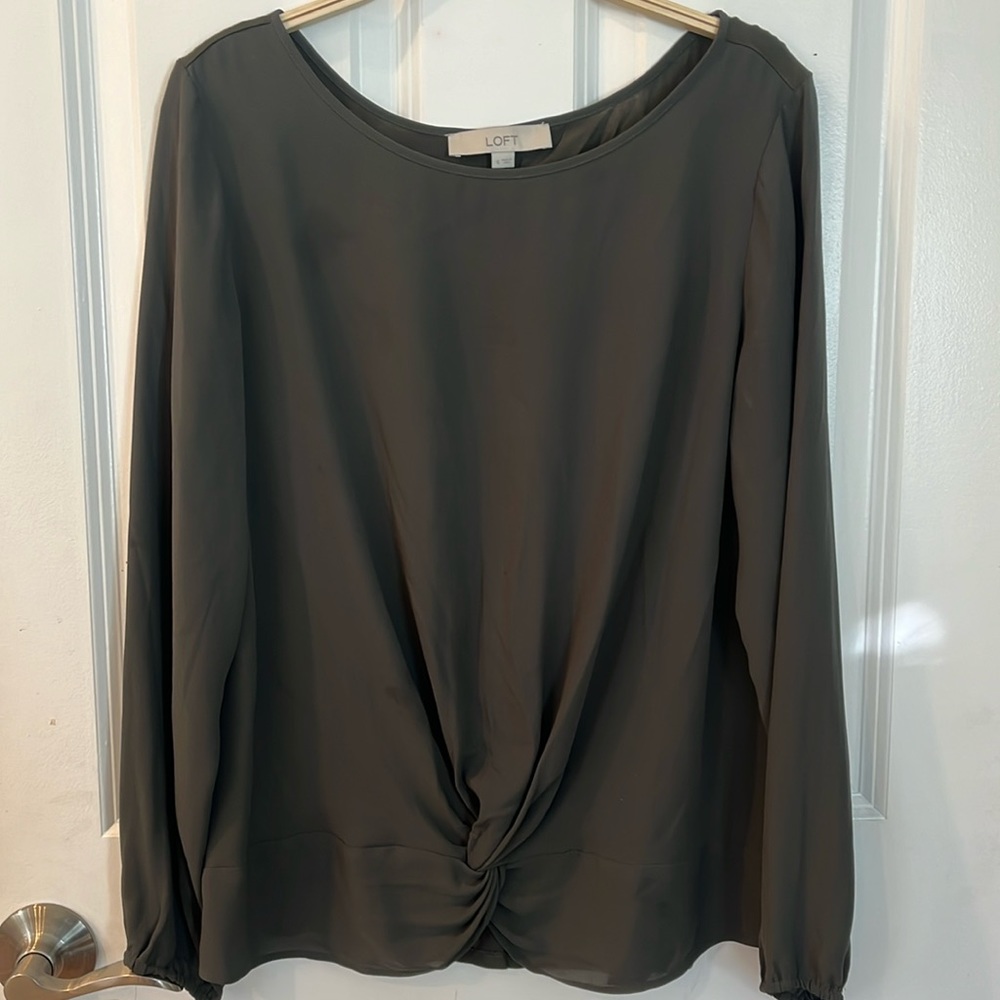 Loft Women’s Green Twist Tie Blouse - Size S